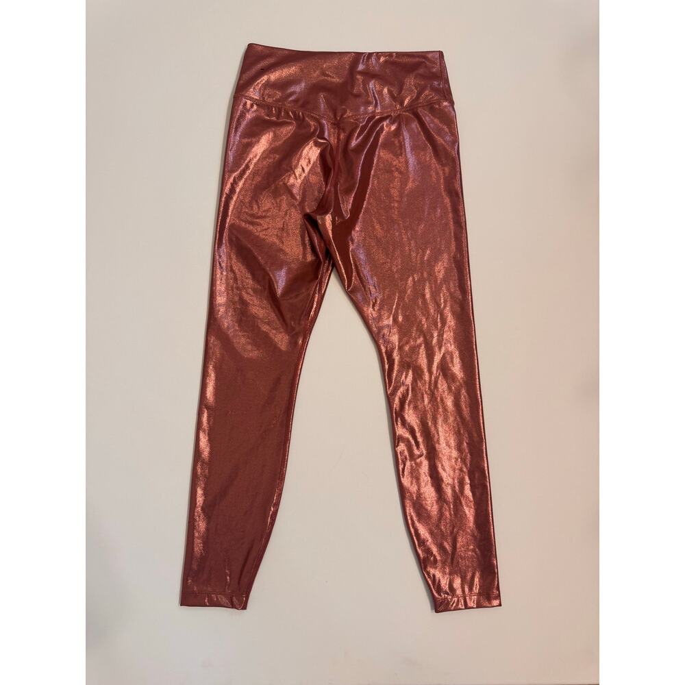 Women's Nike One Icon Clash Mid-Rise 7/8 Shimmer Tights Leggings Pink Size M - Picture 3 of 3